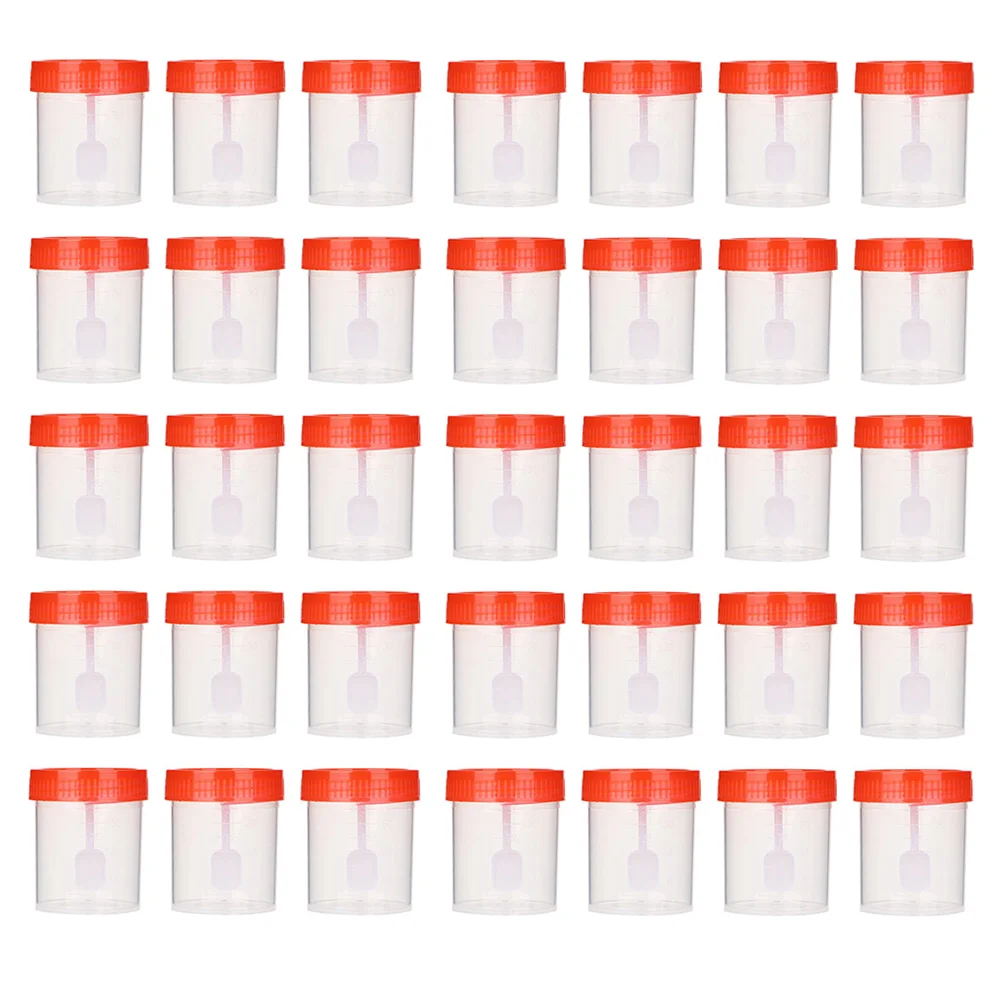 

100 Pcs Urine Sample Cups Sampling Specimen Fecal Disposable Plastic Clear Container