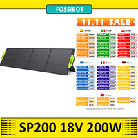 FOSSiBOT SP200 18V 200W Foldable Solar Panel with Magnetic Handle, 23.4% Efficiency, Adjustable Stand Power Station Waterproof