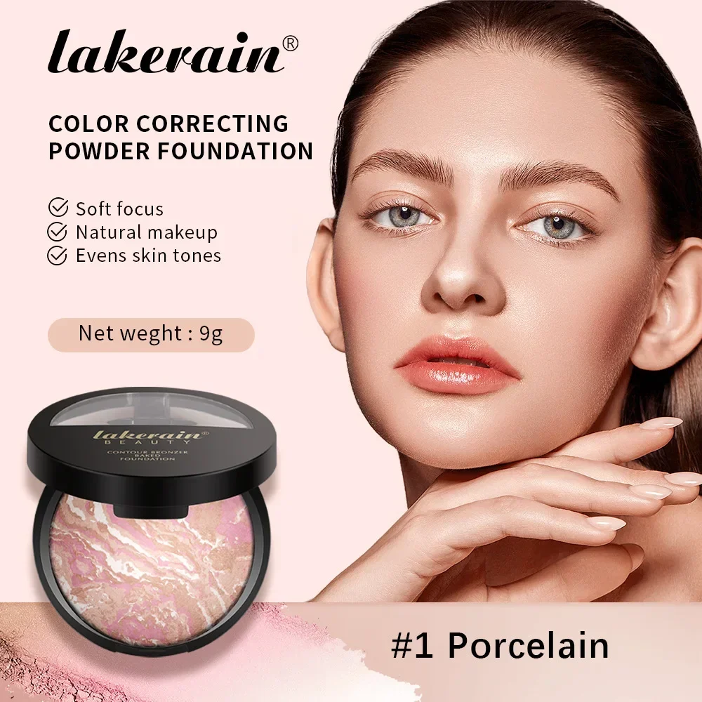 Lakerain 3-en-1 fond de teint de cuisson surligneur poudre réglage poudre Contour poudre Blush poudre maquillage cosmétiques en gros