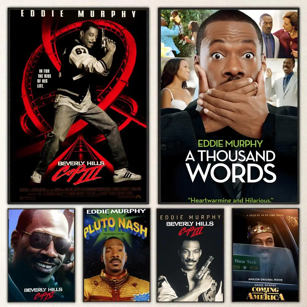 Actor Eddie Murphy Poster Self-adhesive Art Waterproof Paper Sticker Coffee House Bar Room Wall Decor