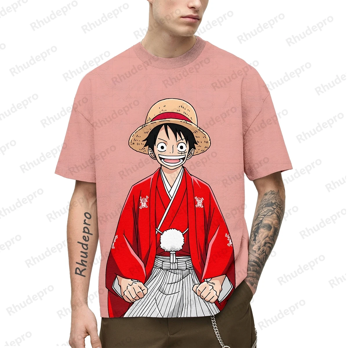 

2024 Popular Anime T-Shirt 3d Japan Men Short Sleeve One Piece Luffy Shirt Printed Men's Cosplay Clothing Tops