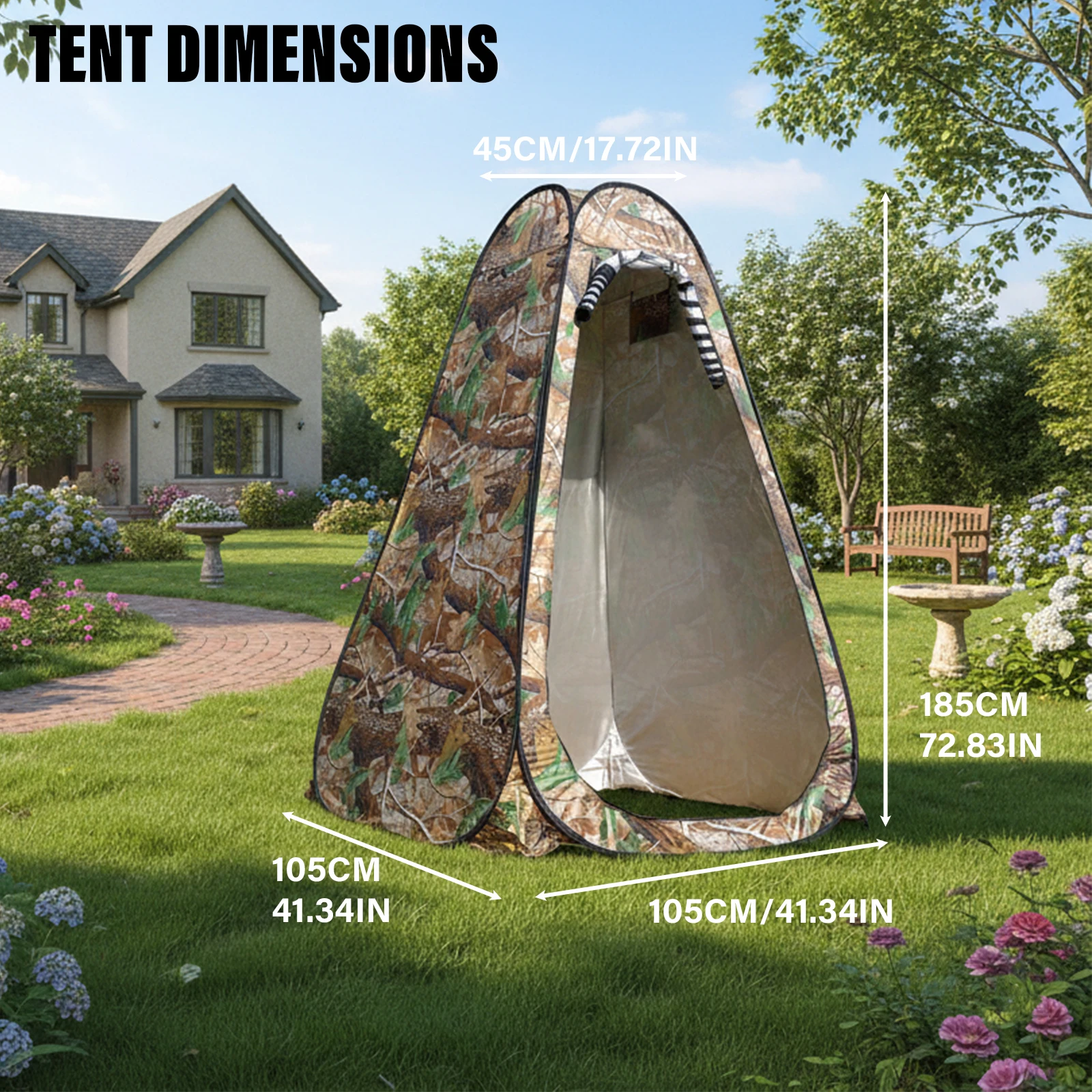 1 Person Easy Setup Pop Up Shower Tent, Outdoor Privacy Changing Shelter, Foldable Tent for Camping Trips