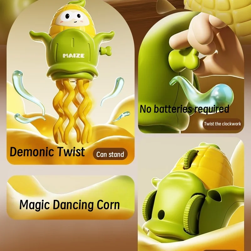 Mini juguete de cuerda de baile divertido, cadena de simulación para bebé, colgante de maíz para gatear, juguete para aliviar el estrés, regalo de Navidad