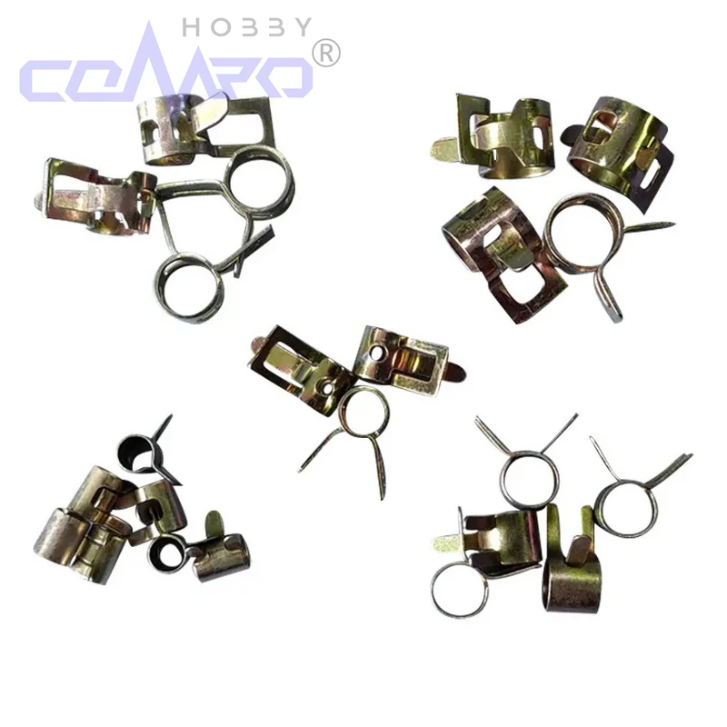 

10 Pcs Zinc Plated Fuel Line Retaining Clips 4-6&8 mm Hose Clips for Pipe/Tube Metal Fuel Clips for RC Tank Accessories
