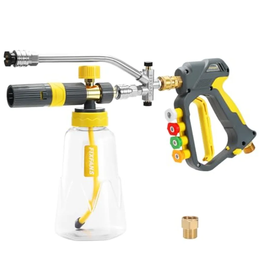 

Foam Cannon Gun Dual Connector Accessory for Pressure Washer Double Tip Attachment Soap Cannon with Power Washer Short Gun Car