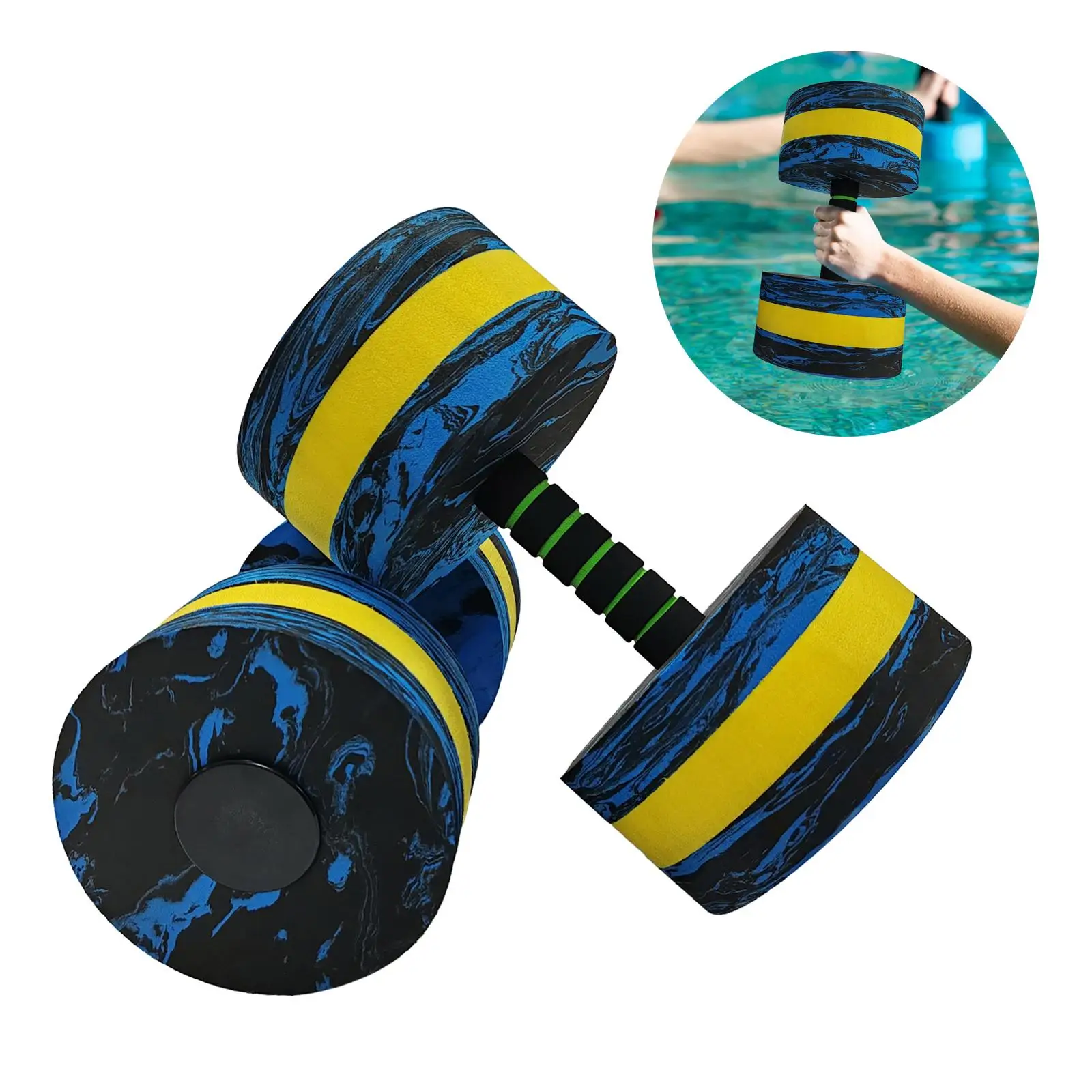 2x Aquatic Dumbbells Hand Bar Fitness Tool Pool Floating Dumbbells for Water Aerobics Indoor Swimming Aquatic Exercise Training