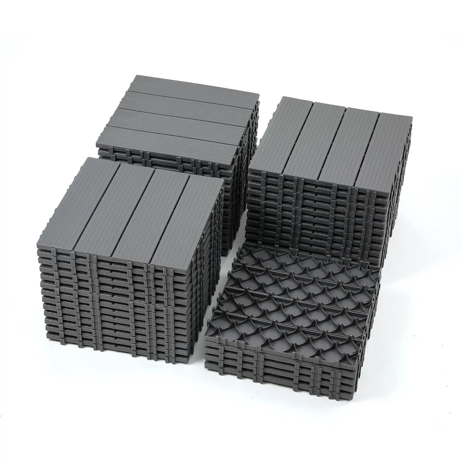 44 Pcs Interlocking Deck Tiles Outdoor Waterproof All Weather, 12