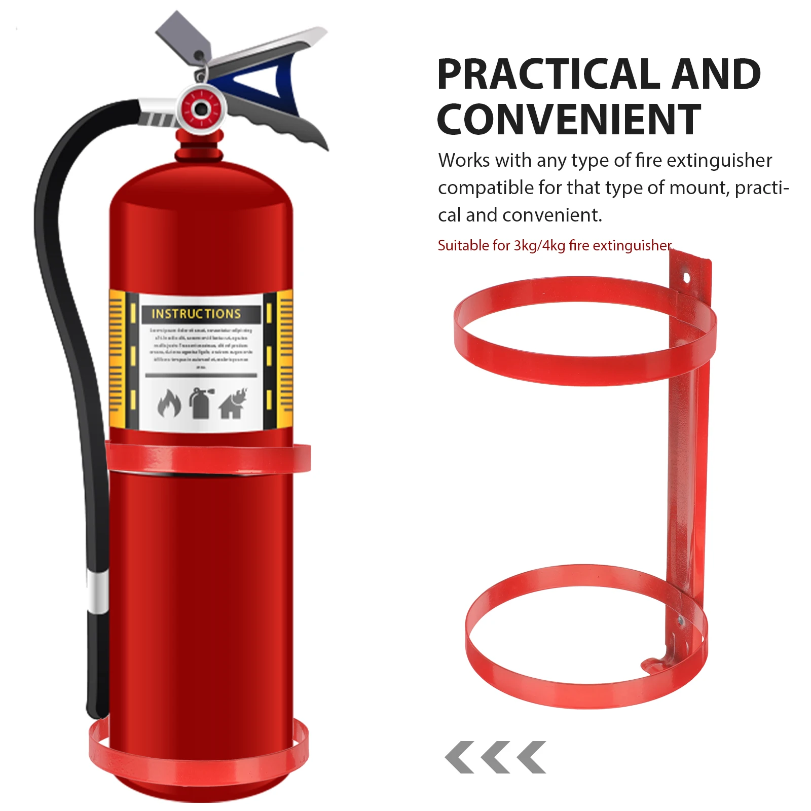 

Fire Extinguisher Wall Rack 3kg 4kg Stainless Steel Mounting Bracket Home Kitchen Easy Install Hooks Holder Car Storage