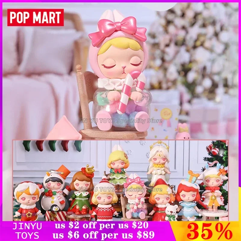 

POP MART Bunny Christmas Series Blind Box Cute Anime Figure Toys Designer Dolls Desktop Ornaments Christmas Gifts Room Ornament