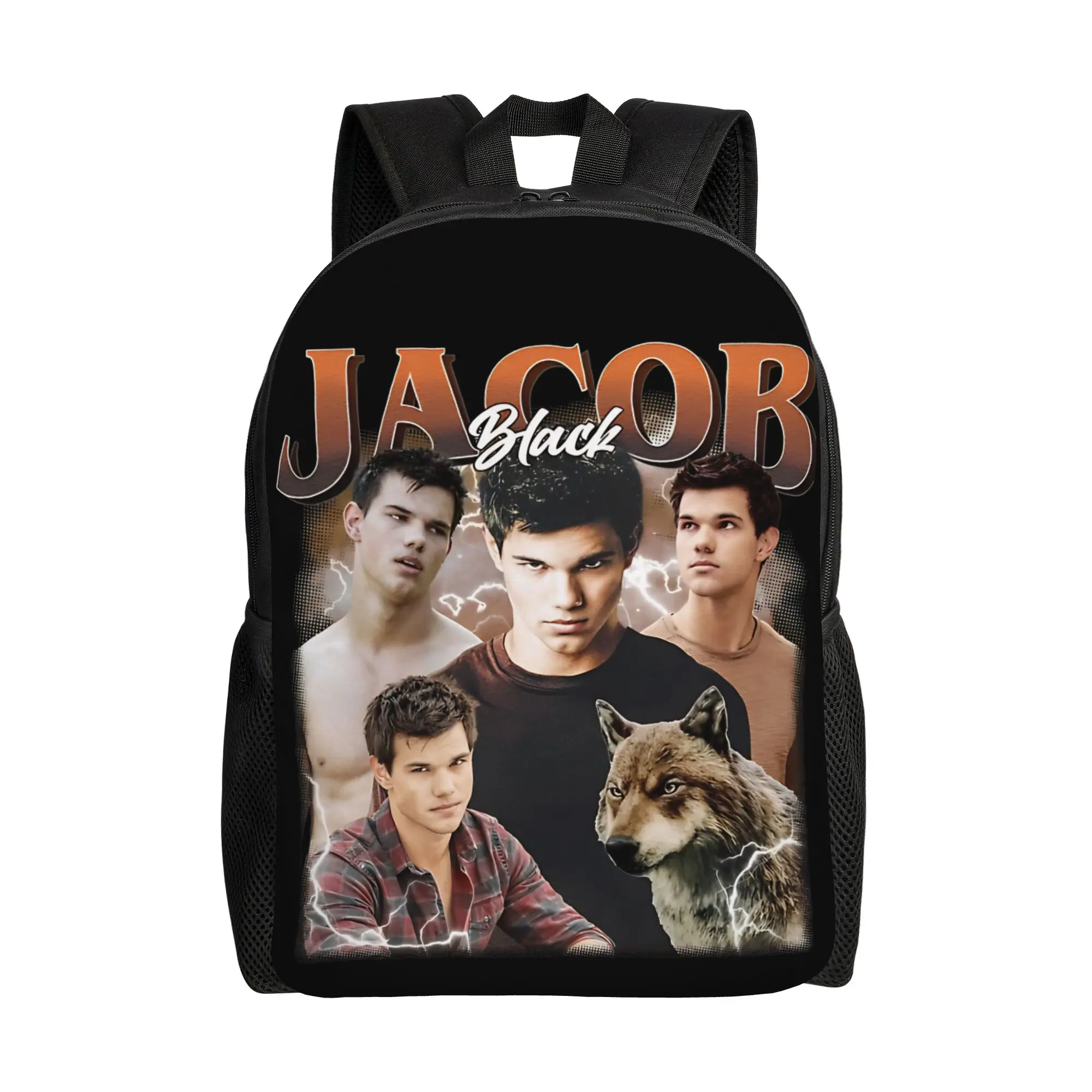

Twilight Jacob Backpack Male Polyester Outdoor Backpacks Pattern Fun High School Bags Rucksack