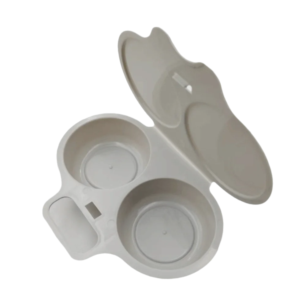 Food Grades Plastic Microwave Egg Cooker Non-Stick Double Cup Egg Steamer with Lid Heat Resistant Egg Fryer Kitchen Gadgets