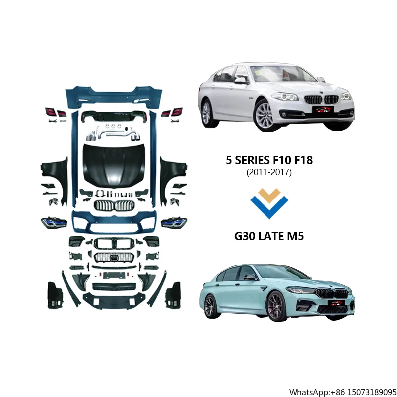 

Body Kits for 5 Series F10 F18 Auto Accessories Parts 2011-2017 Upade M5 G30 Style Front Bumper Rear Bumper Headlight