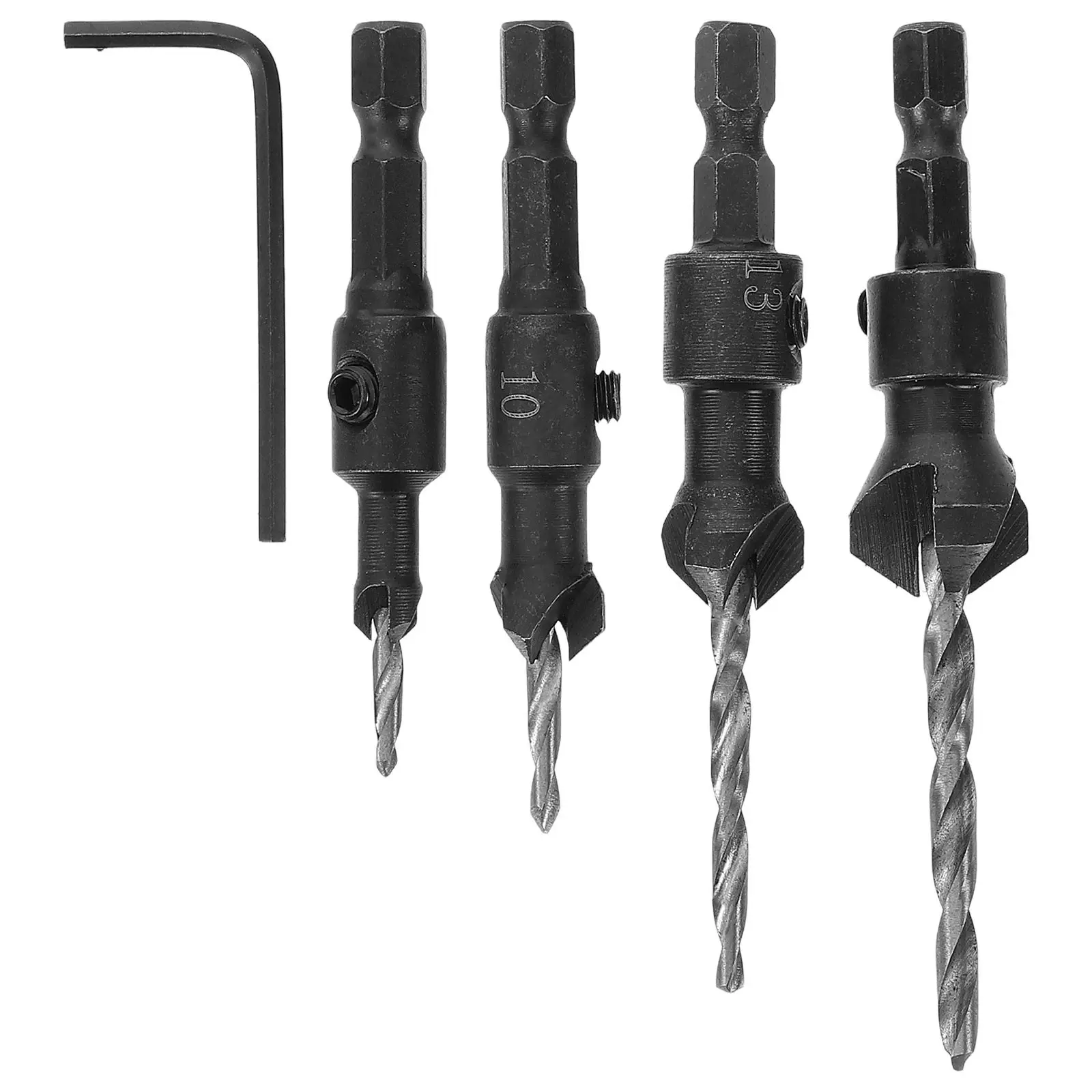 

1Set Hex Shank Wood Splitter Drill Bit Set Carbon Steel Woodworking Drill Bit for Tough Trees Deep Thread Design Wear Resistant