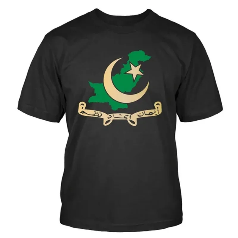 New 3D Pakistan Flag Emblem T Shirt For Men Peace And Love Theme Short T-shirts Kids Fashion Clothing Women Harajuku Sports Tops