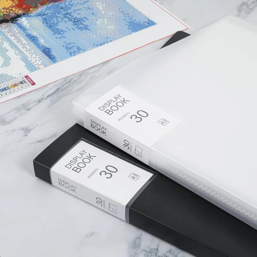 2 Packs A3 Diamond Paintings Storage Books Large 30x40 Diamond Art Storage Presentation Book with 60 Pags Diamond Painting Art