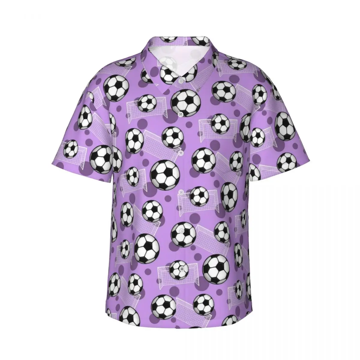 Soccer Ball Casual Shirt Goal Purple Vintage Hawaiian Shirts Male Short Sleeve Beach Street Style Printed Oversized Blouses