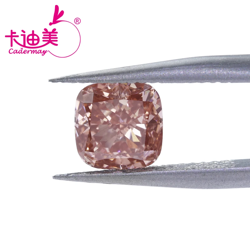 CADERMAY Cushion Fancy Intense Brownish Pink Color VVS1 Clarity 1.933CT CVD Lab Grown Diamond Loose Stone For Jewelry Making