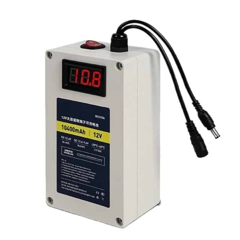 12V 10Ah 10400mAh DC1210A Batterij voor LED Speelgoed Opblaasbare Kleding Outdoor Speaker met US Charger Batterij