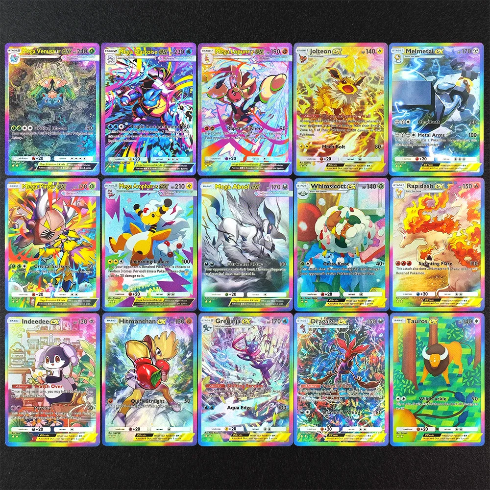 Cartas de Jogo DIY TCG Pocket Mega Blastoise Venusaur Lopunny Steelix Absol Pinsir Greninja Jolteon Tauros Espeon Umbreon