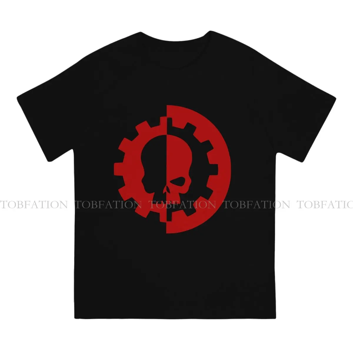 Adeptus Machines Omnissiah Red on Black T Shirt Grunge Men's Tees Summer 100% Cotton Clothing O-Neck TShirt