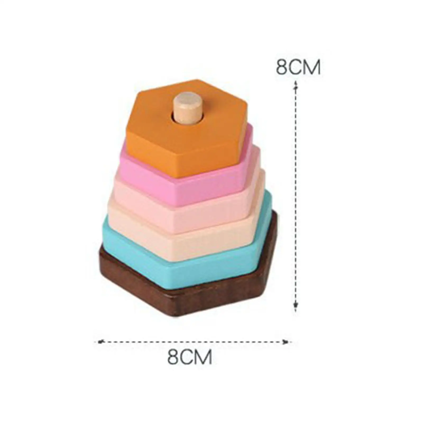 Blocchi di costruzione giocattolo impilabili arcobaleno in legno per bambini bambini 3-5 anni