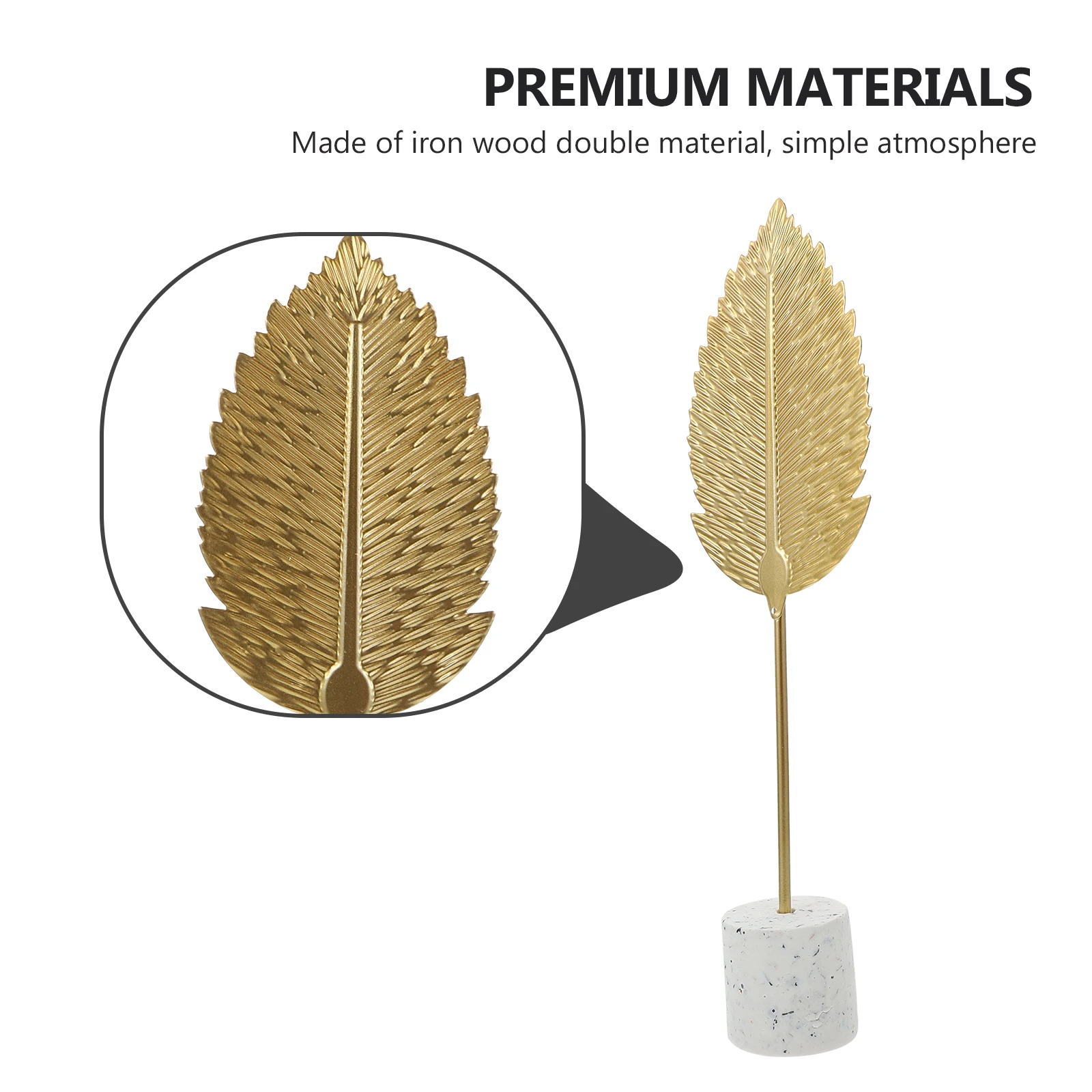 

1Pcs Art Craft Iron Adornment Stylish Desktop Decor Unique Wooden Base Home Ornament Office Decoration