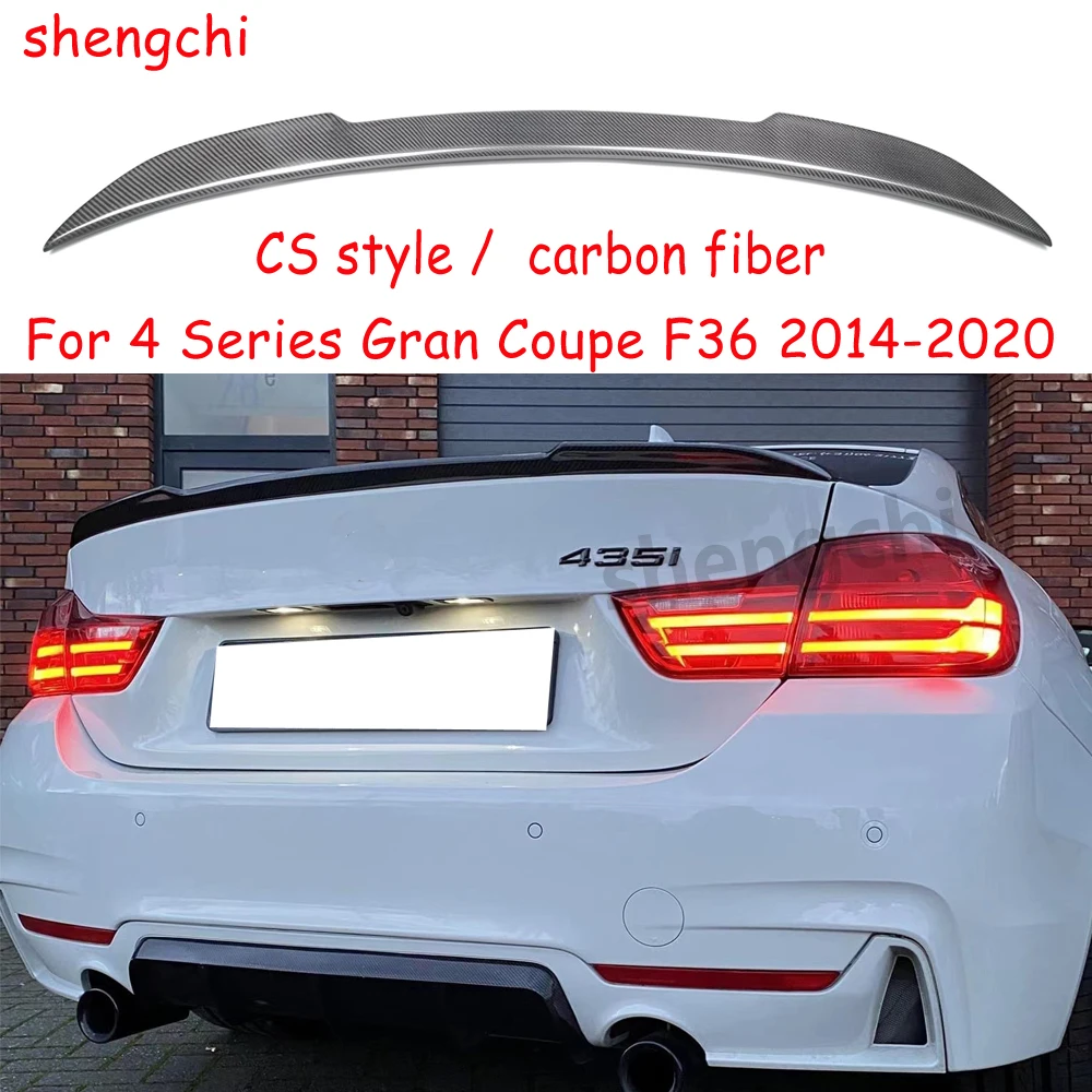 

F36 CS Style Carbon Fiber Rear Trunk Spoiler Wings For BMW 4 Series Sedan F36 418i 420i 428i 430i 435i 440i Spoiler 2014-2020