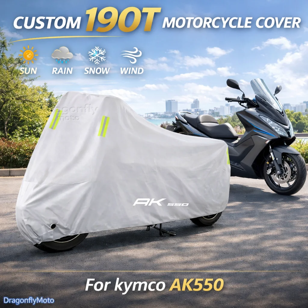 

For kymco Ak550 AK 500 550AK Motorcycle Cover Silver Waterproof UV Rain Dust Sun Outdoor Indoor Protector