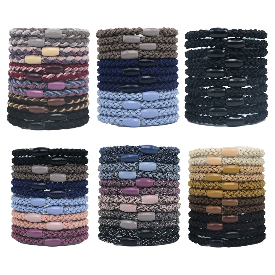 12Pcs Hair Tie Bracelet,Hair Ties For Women Men,Ponytail Holders For Thick Hair,Strong Stretchy No Damage No Crease Hair Bands