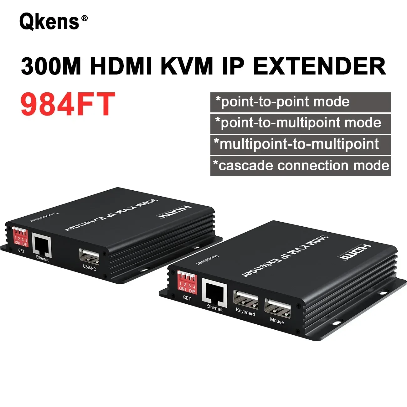 1080P 300M HDMI KVM Extender Over IP Rj45 Cat6 Cable HDMI Splitter Support Keyboard Mouse 1 TX To Multiple RX Via Network Switch