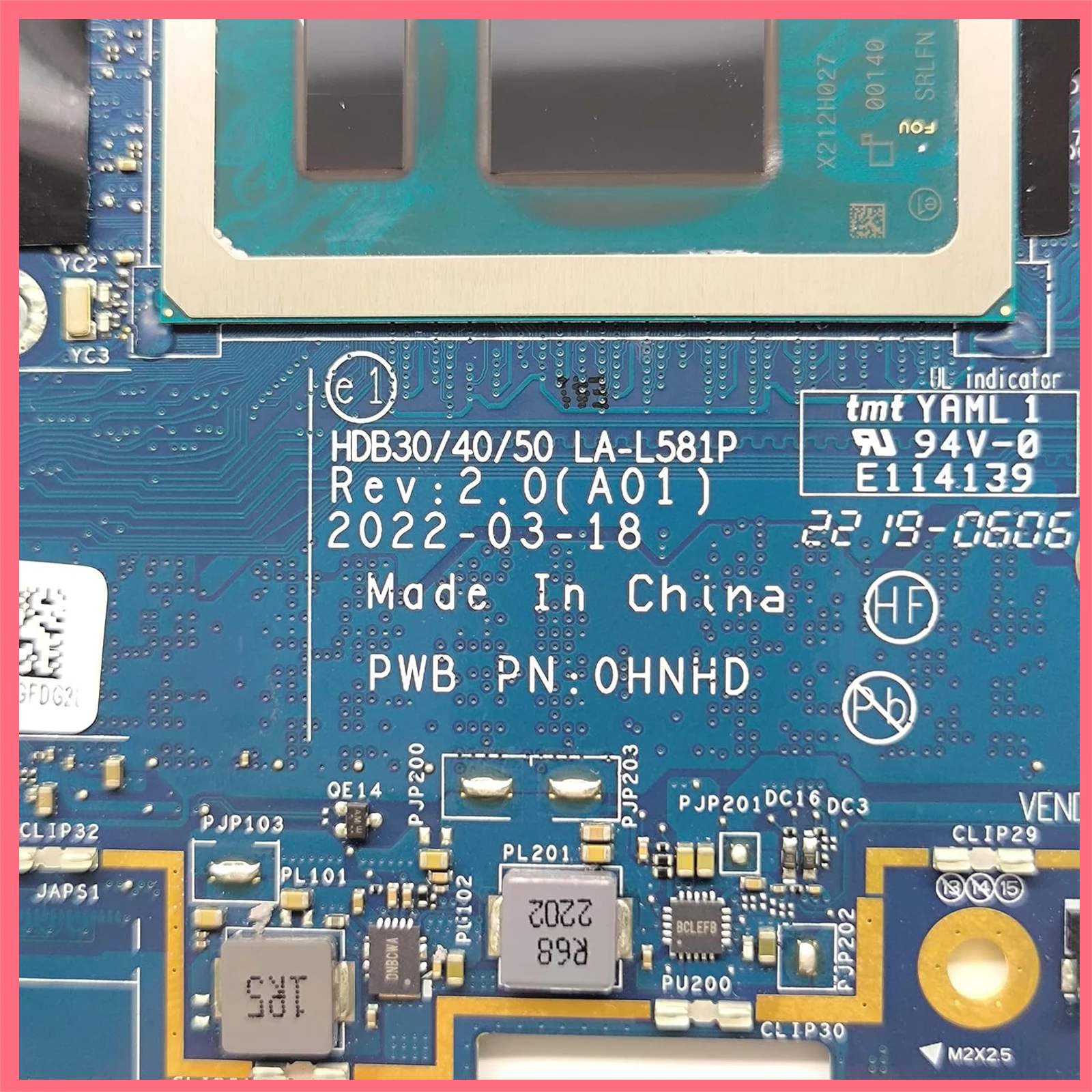 0NMM73 NMM73 LWL اللوحة الأم للكمبيوتر المحمول HDB30 /40/50 LA-L581P لـ Dell Latitude 7330 لوحة النظام i7-1265U معالج 32G RAM