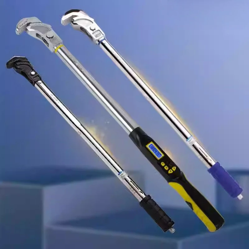 

Straight thread steel sleeve torque wrench electronic digital torque scale pipe pliers mechanical preset