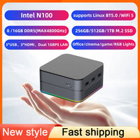 Mini PC desktops diy gaming computer Small minipc gamer Windows 11 Pro Intel N100 8/16GB LPDDR5 RAM,256/512GB/1TB M.2 SSD WIFI5