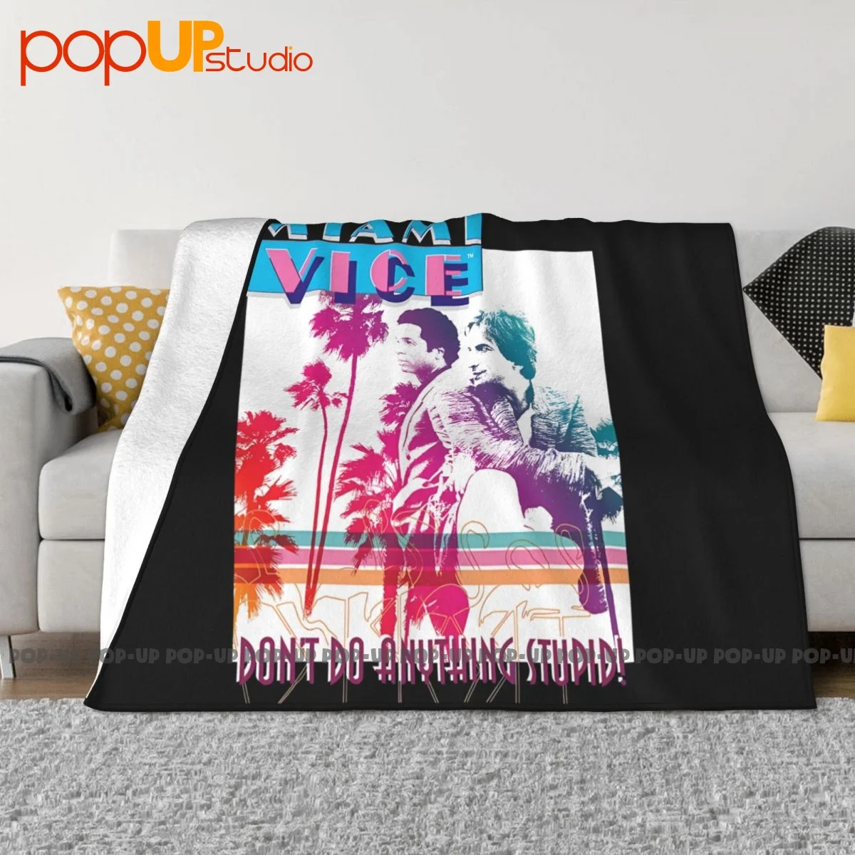 Miami Vice Dont Do Anythingtupid Blanket Fluffy Bedroom All Season Couch Blanket Mechanical Wash