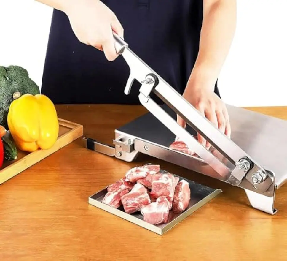 Household Stainless Steel Meat Chopper Slicer Small Bone Cutter Beef Mutton Vegetable Food Slicing Machine for Home Cooking