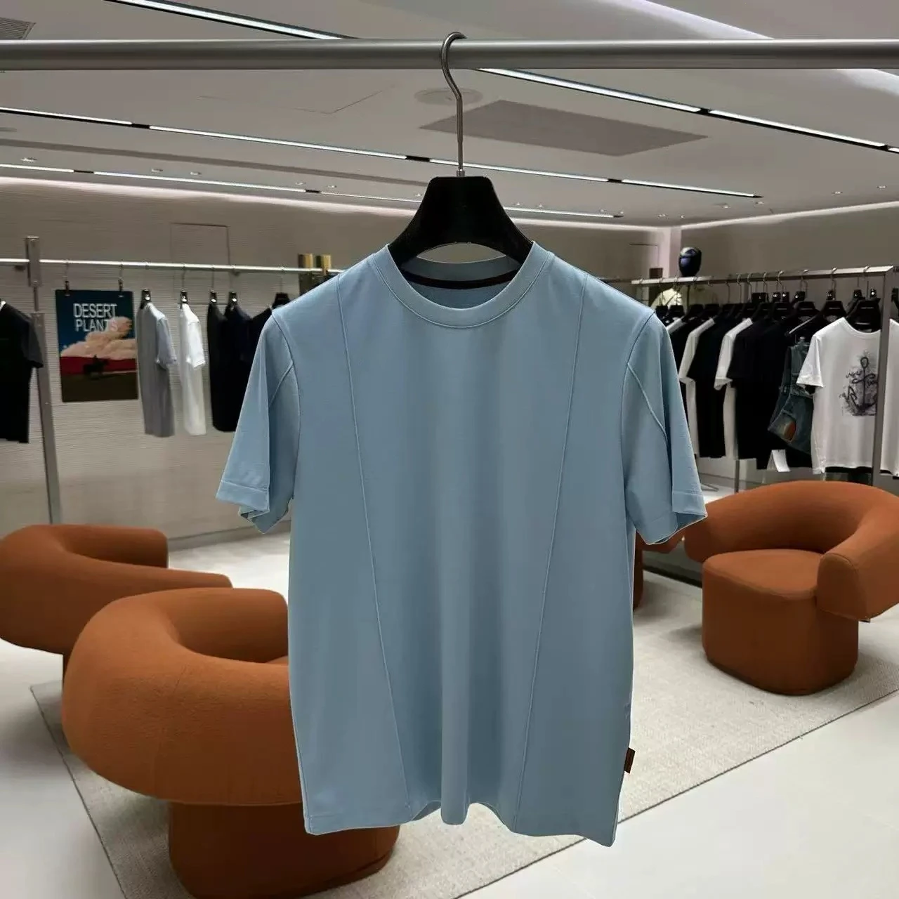Italian Gentleman Mesh BC Hollow Crew Neck Short Sleeve Men's Casual Cool Breathable T-Shirt