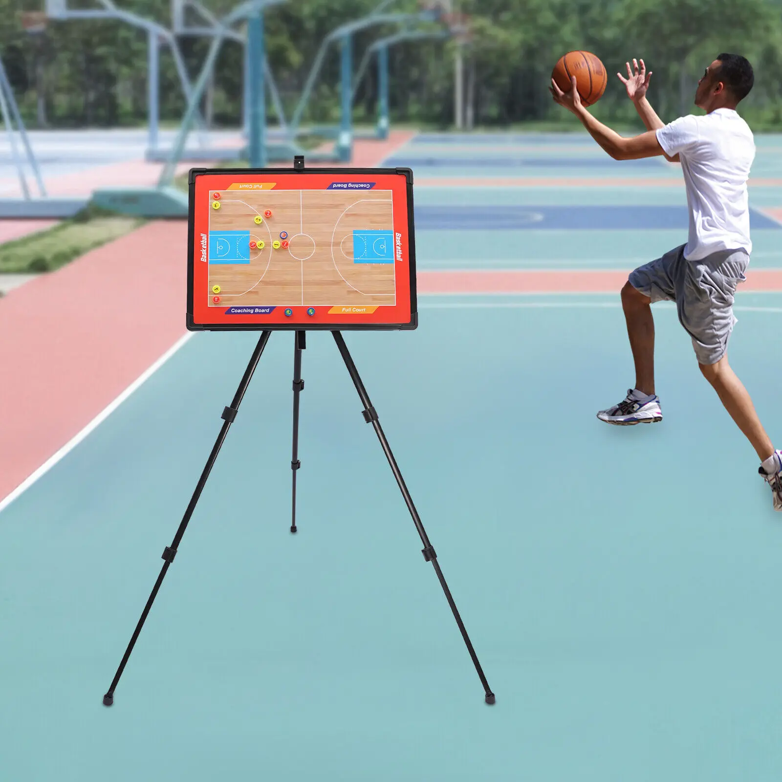 

Basketball Coaching Board Coaches Clipboard Tactical Magnetic Board Kit Portable