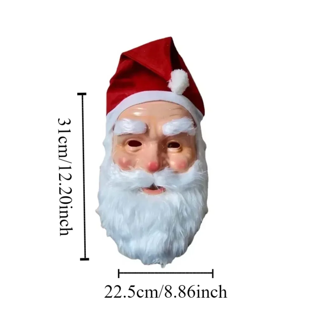 Warm Face Cover Santa Claus Beard Mask Hat Set Cosplay Props Xmas Christmas Decoration 3D Cartoon Cosplay Accessories Adult 6