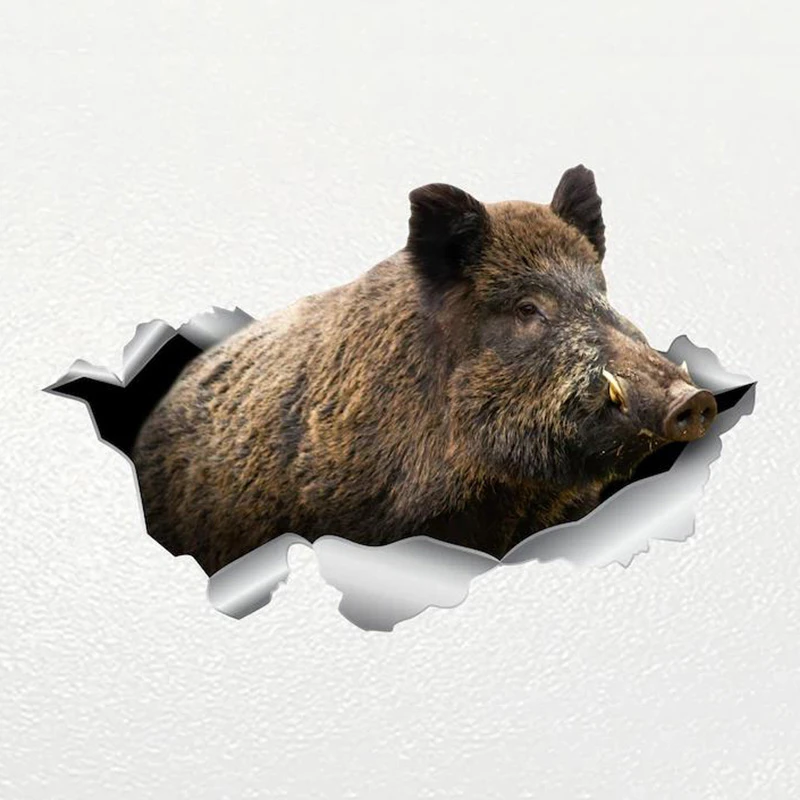 Car Stickers Wild Boar Forest Animal Boar Vinyl Motorcycle Window Decals Waterproof Sunscreen Decorative Accessories