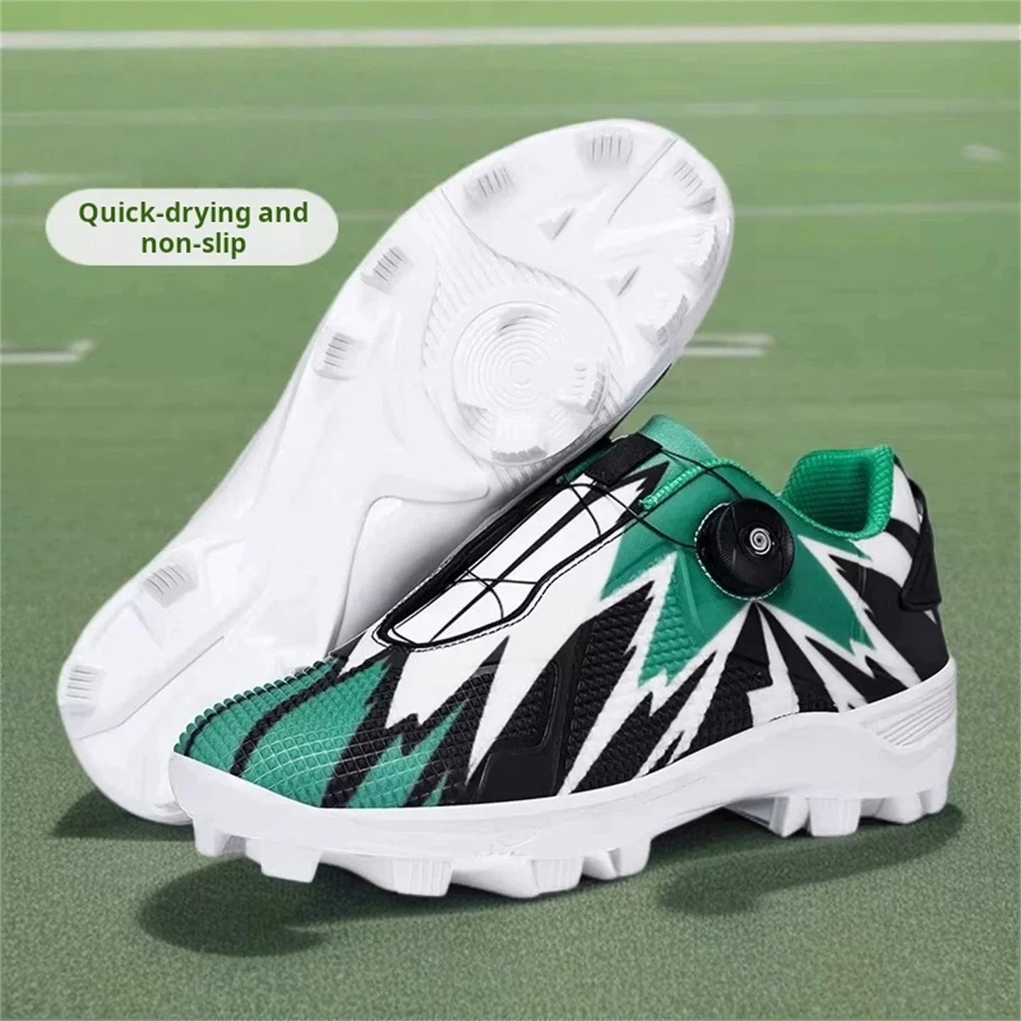 Men's Baseball/Softball Shoes, Shock Absorption, Non-Slip Rubber Cleats, Durable Wear-Resistant Training Sneakers