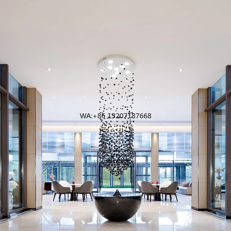 Modern Style High  Indoor Decoration Custom Project Villa Staircase Hotel  Led