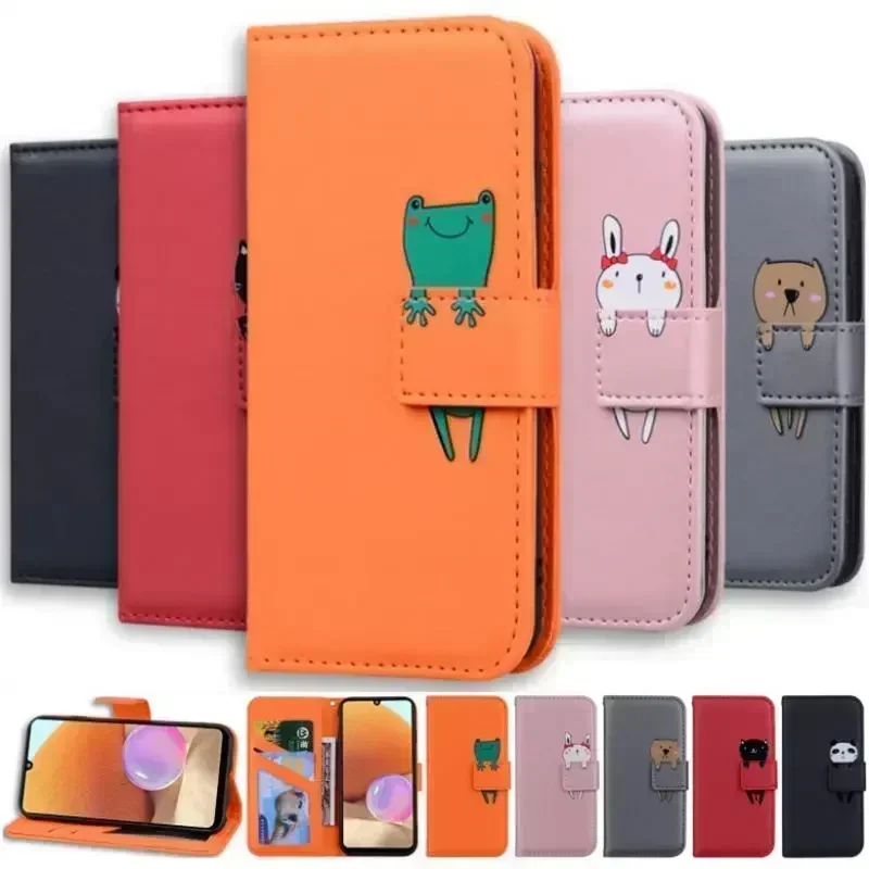 Cute Animal Phone Case For Huawei P Smart 2019 2020 2018 P40 P30 P20 P10 Enjoy 7S 8 9S Mate 20 Lite Pro Nova 5T Flip Cover #SAB