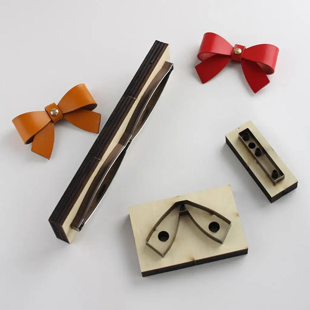 

Wooden Metal Bowknot Leather Cutting Dies for DIY Bag Wallet Scrapbooking Handcrafts Kit