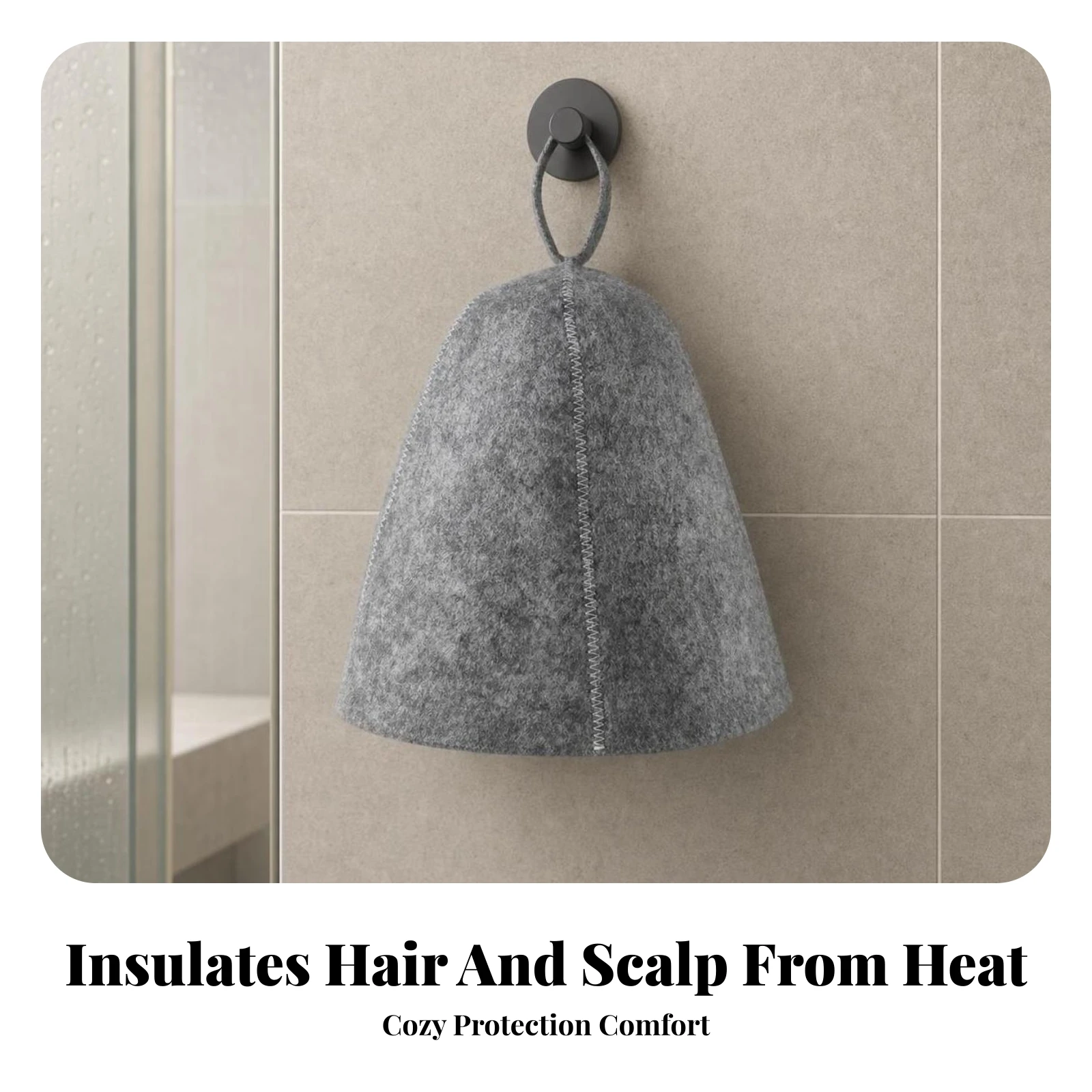 Felt Sauna Hat Comfortable Sauna Cap Wool Felt Banya Hat Breathable Lightweight for Steam Room, Bath