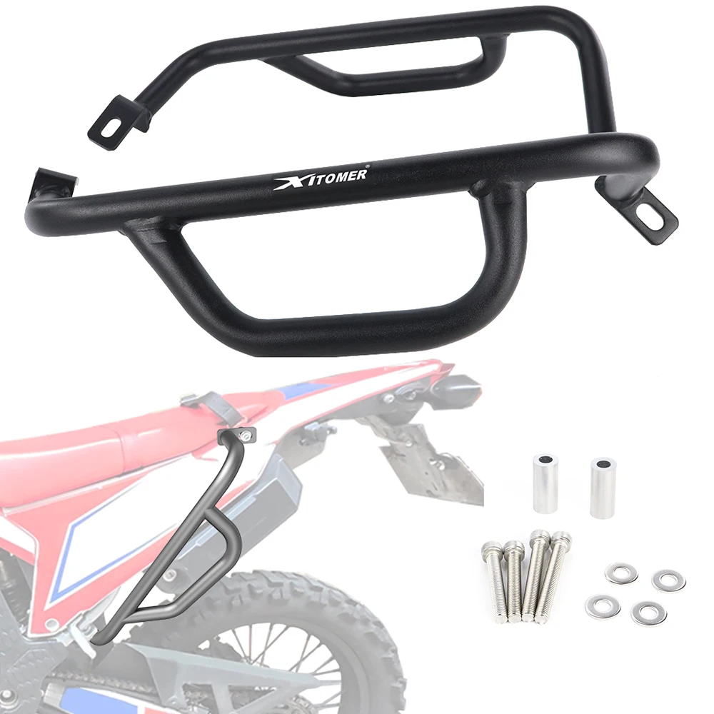 

For Honda CRF300L /Rally 2021 2022 2023 2024 2025 Motorcycle Side Crash Bars Saddle Bag Support Frame Protector Side Cover Guard