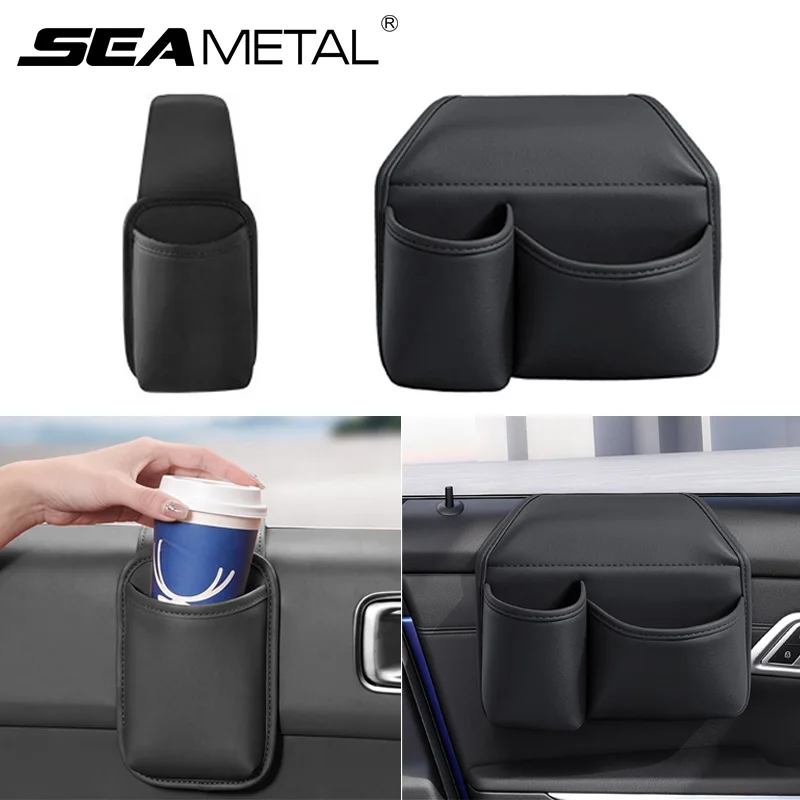SEAMETAL Universal Car Door Cup Holder Organizer Bag Hanging Vehicle Door Side Storage Bag Water Cup Holder Drink Rack Pocket
