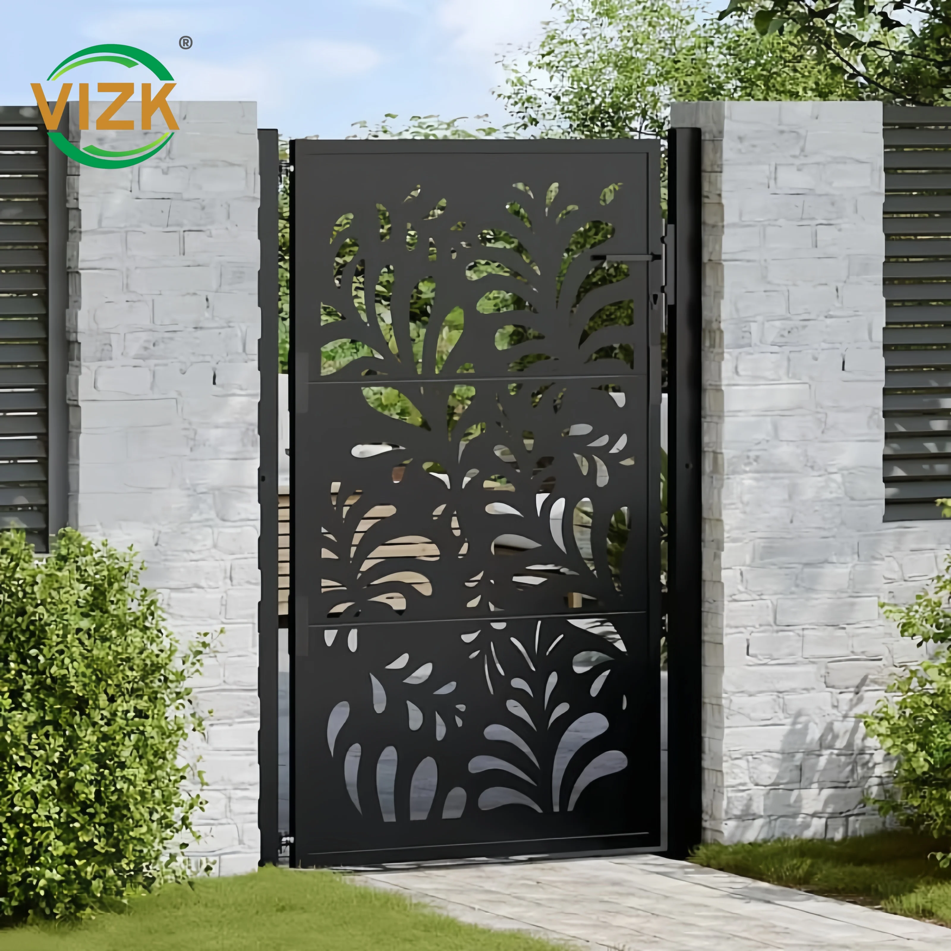 Smart  Ready Aluminium Entry Gate for Modern Home Courtyard Walkway Outdoor Security Access