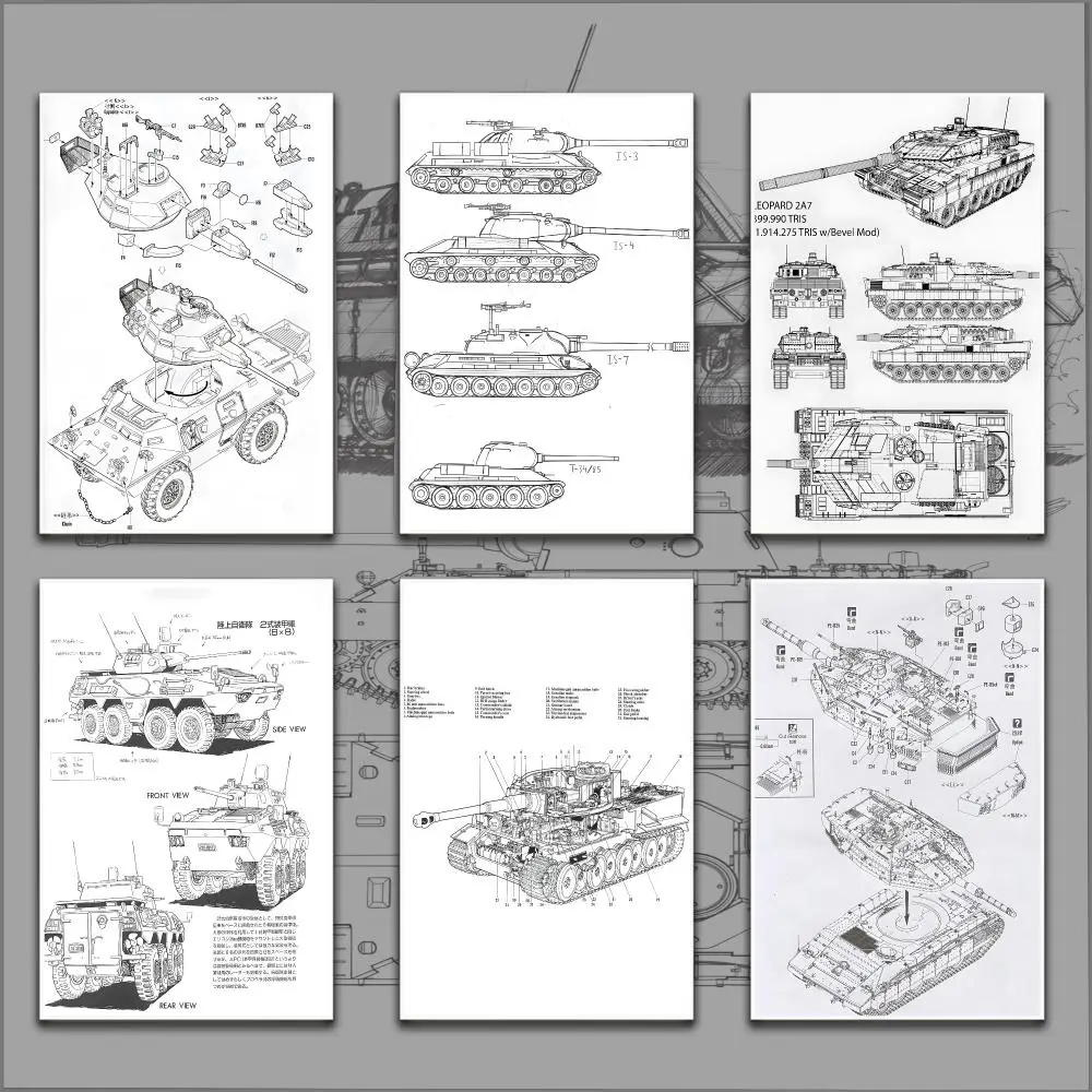 Tank Hand Drawing Trendy Room Setup Boyfriend Present Idea Couple Room Decor Poster