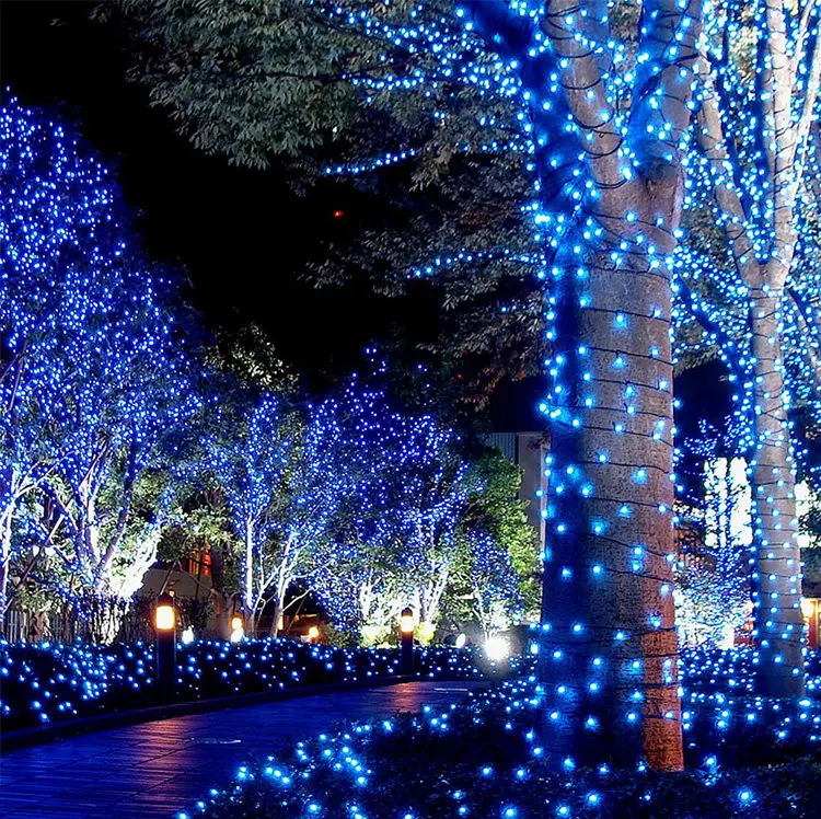 20 Meters Outdoor Green Waterproof Bubble Garland 220V Black Line Static Flash Two Modes Engineering Scene Decor