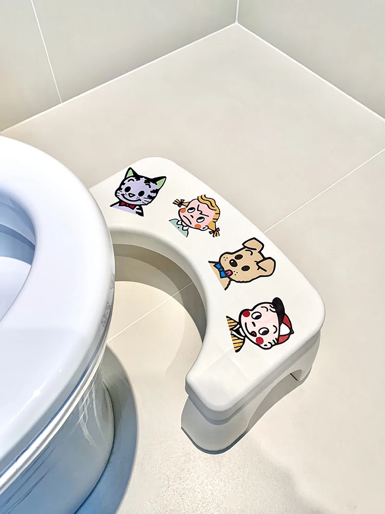 かわいい厚みのあるトイレスツール浴室フットレストステップベンチトイレしゃがみ補助ツール子供用スツールフットレスト家庭用家具